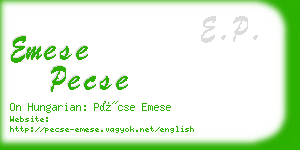 emese pecse business card